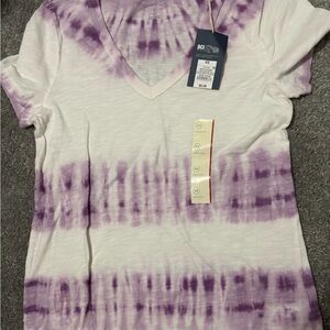 Purple Tie-Dye V-Neck Women's Top